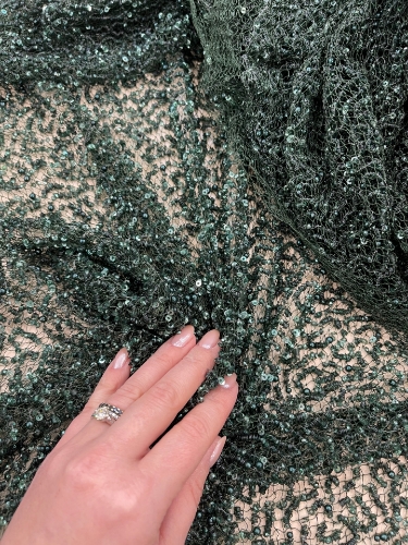 Picture of Elastic embroidery with pearls, beads, and sequins