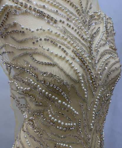 Picture of Panels dress with pearls and crystals