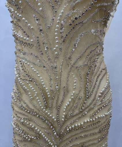 Picture of Panels dress with pearls and crystals