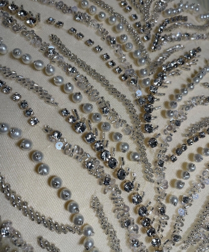 Picture of Panels dress with pearls and crystals