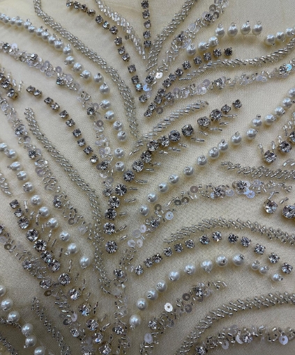 Picture of Panels dress with pearls and crystals