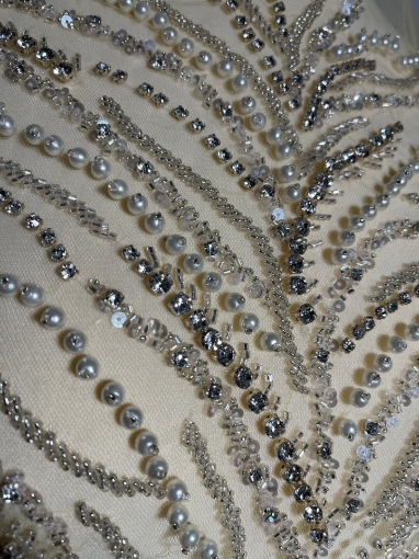 Picture of Panels dress with pearls and crystals