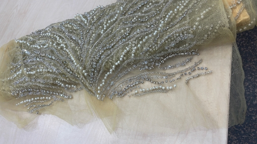 Picture of Panels dress with pearls and crystals