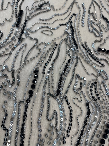 Picture of Metallic grey embroidery panels