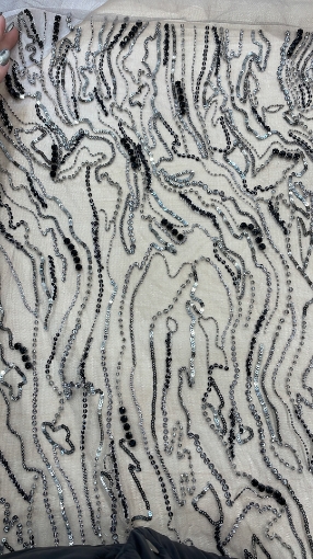 Picture of Metallic grey embroidery panels