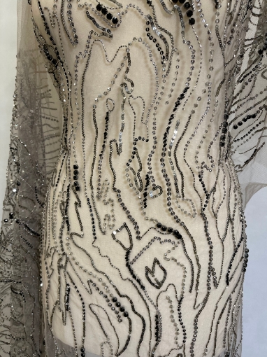 Picture of Metallic grey embroidery panels