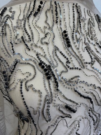 Picture of Metallic grey embroidery panels