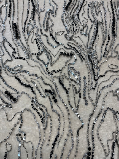 Picture of Metallic grey embroidery panels