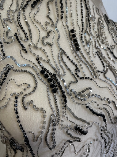 Picture of Metallic grey embroidery panels