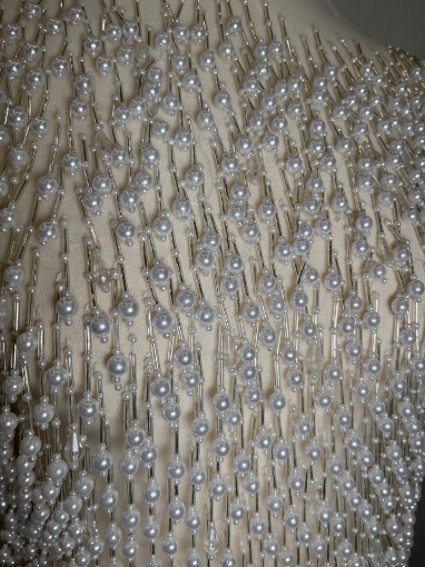 Picture of "Embroidery with fringe made of pearls and crystals"
