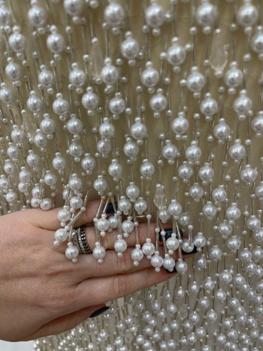 Picture of "Embroidery with fringe made of pearls and crystals"