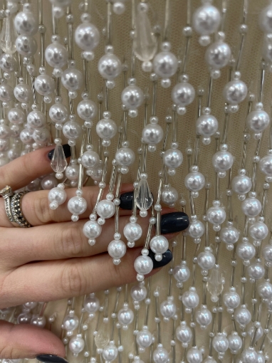 Picture of "Embroidery with fringe made of pearls and crystals"