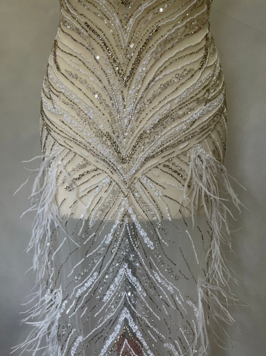 Picture of Dress with crystals and feathers