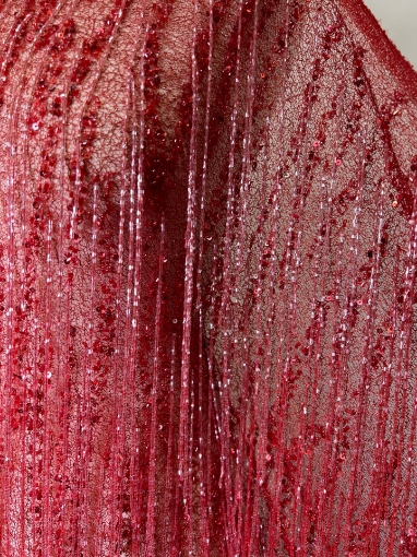 Picture of Mesh embroidery with red fringes