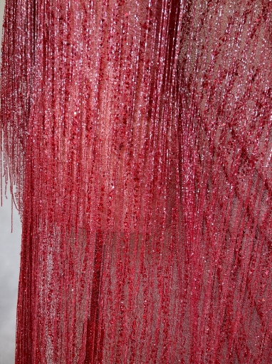 Picture of Mesh embroidery with red fringes