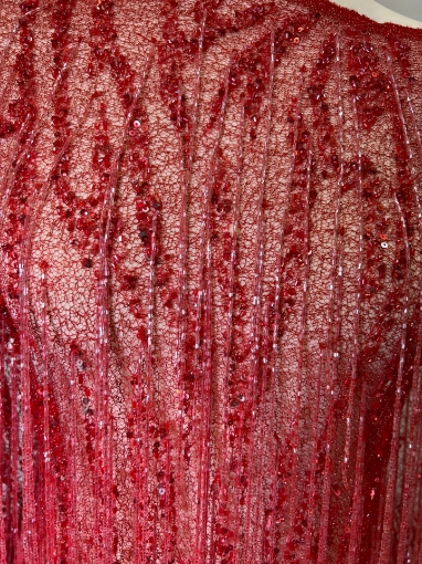 Picture of Mesh embroidery with red fringes