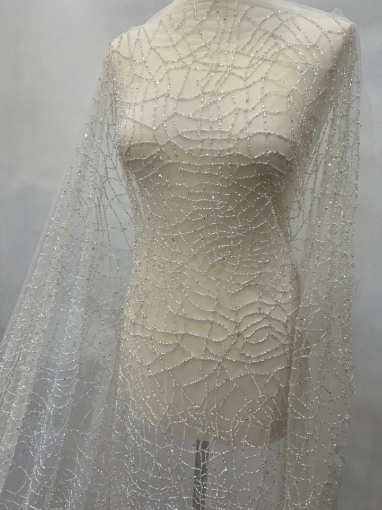 Picture of Minimalist embroidered design, silver/white