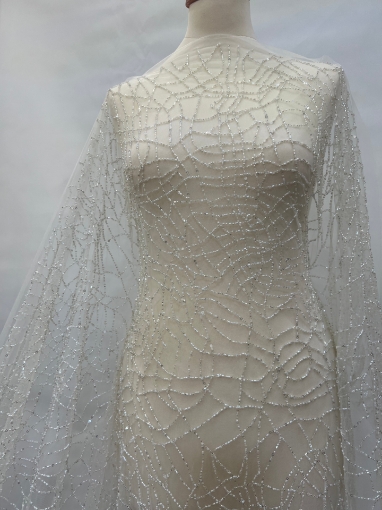 Picture of Minimalist embroidered design, silver/white