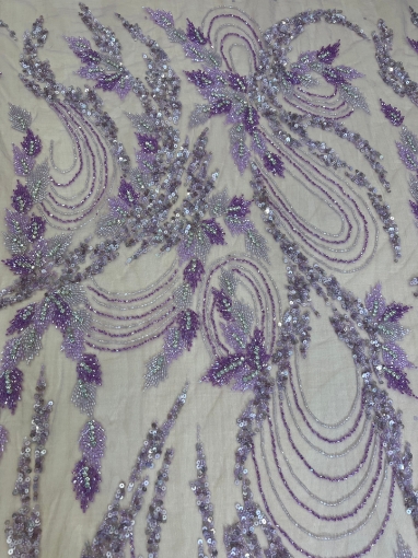 Picture of Purple/lilac embroidery with crystals and beads