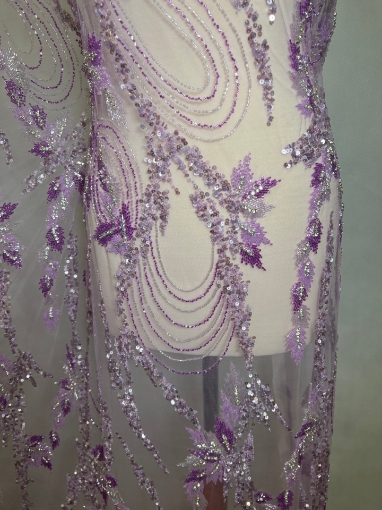 Picture of Purple/lilac embroidery with crystals and beads