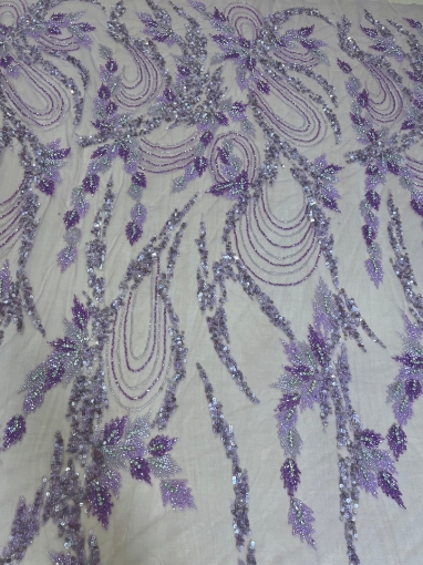 Picture of Purple/lilac embroidery with crystals and beads