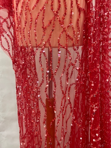 Picture of Embroidery with strings of red beads