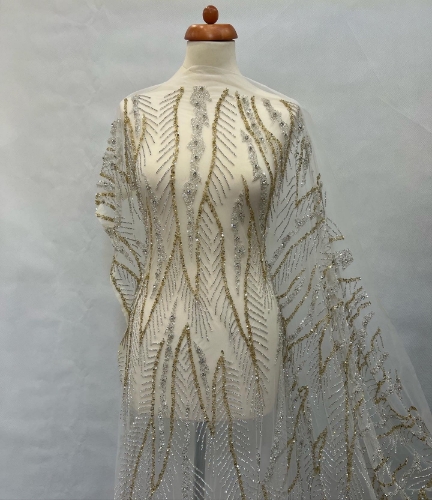Picture of Crystal and gold bead embroidery