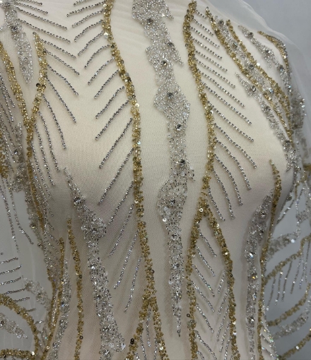 Picture of Crystal and gold bead embroidery