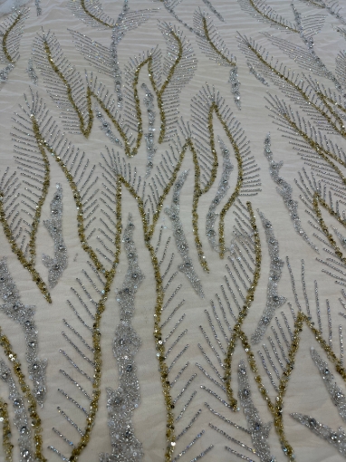 Picture of Crystal and gold bead embroidery