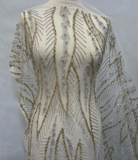 Picture of Crystal and gold bead embroidery