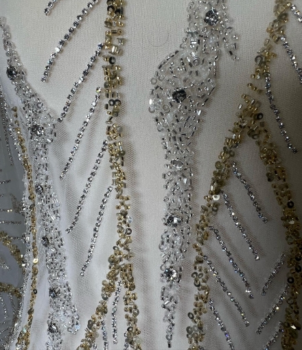 Picture of Crystal and gold bead embroidery