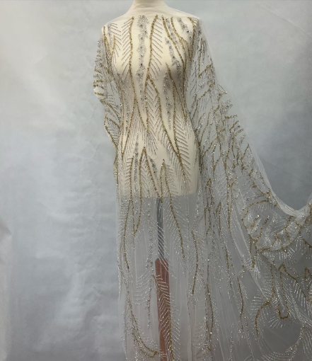 Picture of Crystal and gold bead embroidery