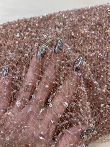 Picture of Beaded and sequined embroidered lace
