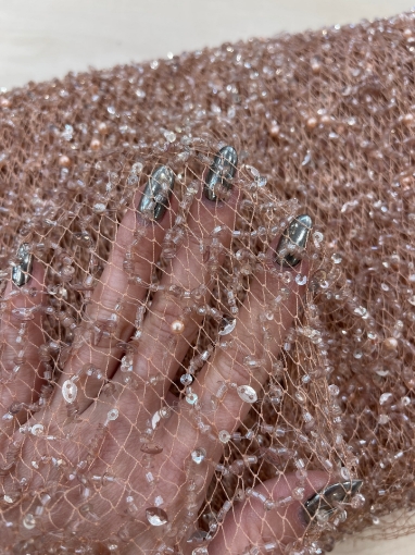 Picture of Beaded and sequined embroidered lace