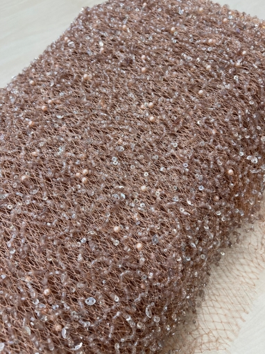Picture of Beaded and sequined embroidered lace