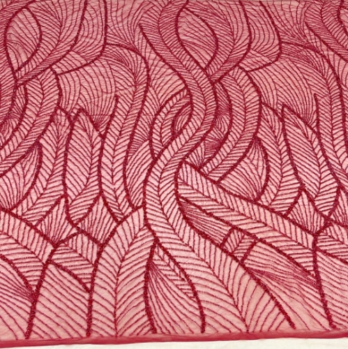 Picture of Burgundy embroidered waves