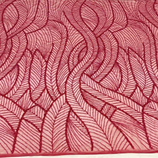 Picture of Burgundy embroidered waves