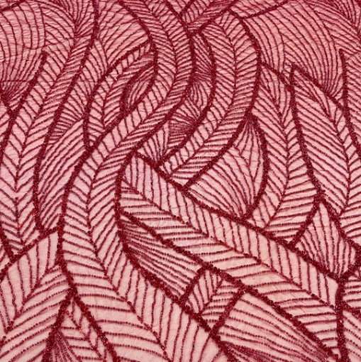 Picture of Burgundy embroidered waves