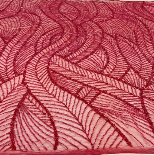 Picture of Burgundy embroidered waves