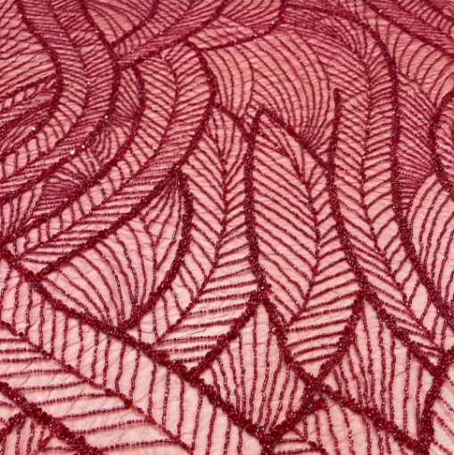 Picture of Burgundy embroidered waves
