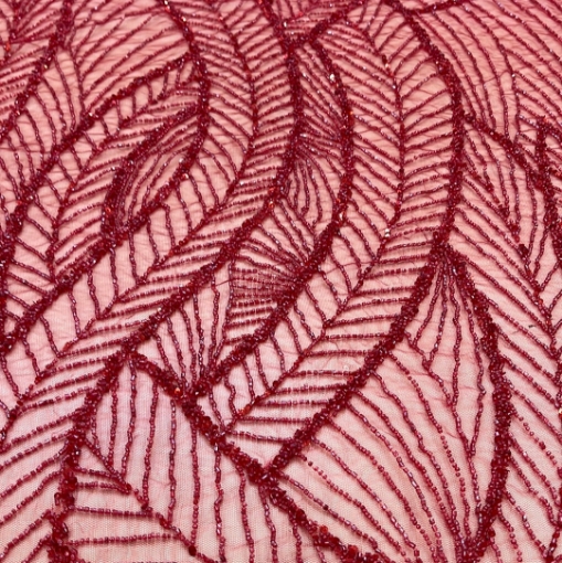 Picture of Burgundy embroidered waves