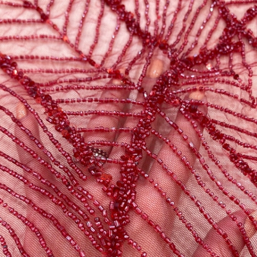 Picture of Burgundy embroidered waves
