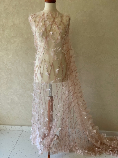 Picture of Luxury embroidery with feathers and crystals