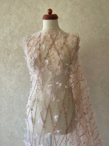 Picture of Luxury embroidery with feathers and crystals