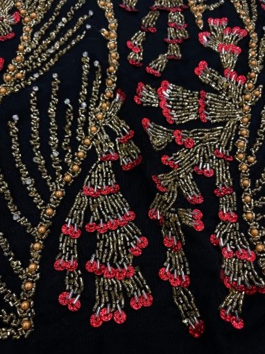 Picture of "Bead and Sequin Embroidery Golden Red"