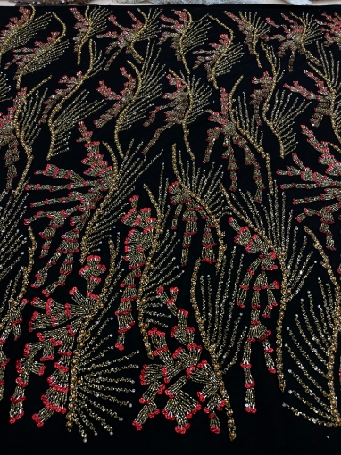 Picture of "Bead and Sequin Embroidery Golden Red"