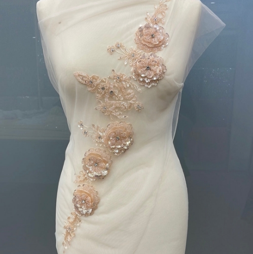 Picture of 3D floral appliqué with beads/sequins