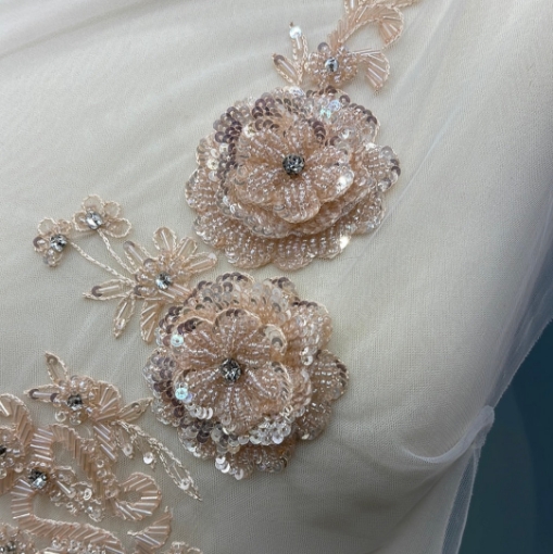 Picture of 3D floral appliqué with beads/sequins