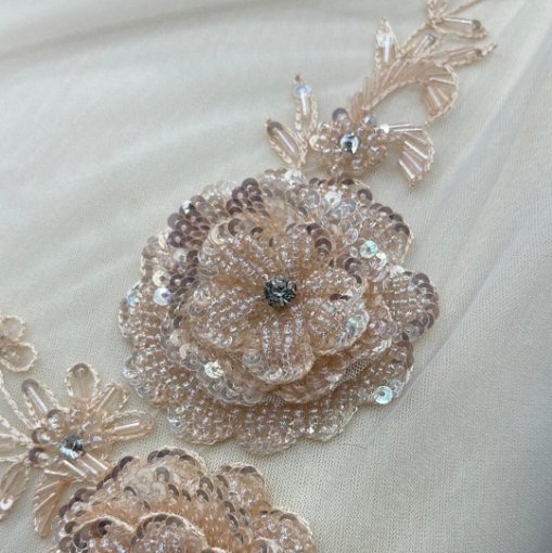 Picture of 3D floral appliqué with beads/sequins