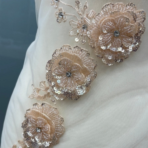 Picture of 3D floral appliqué with beads/sequins